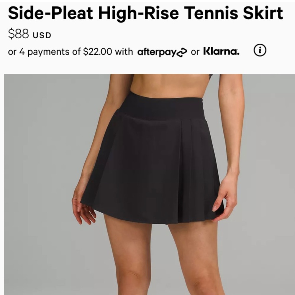 Lululemon Side-Pleat High-Rise Tennis Skirt